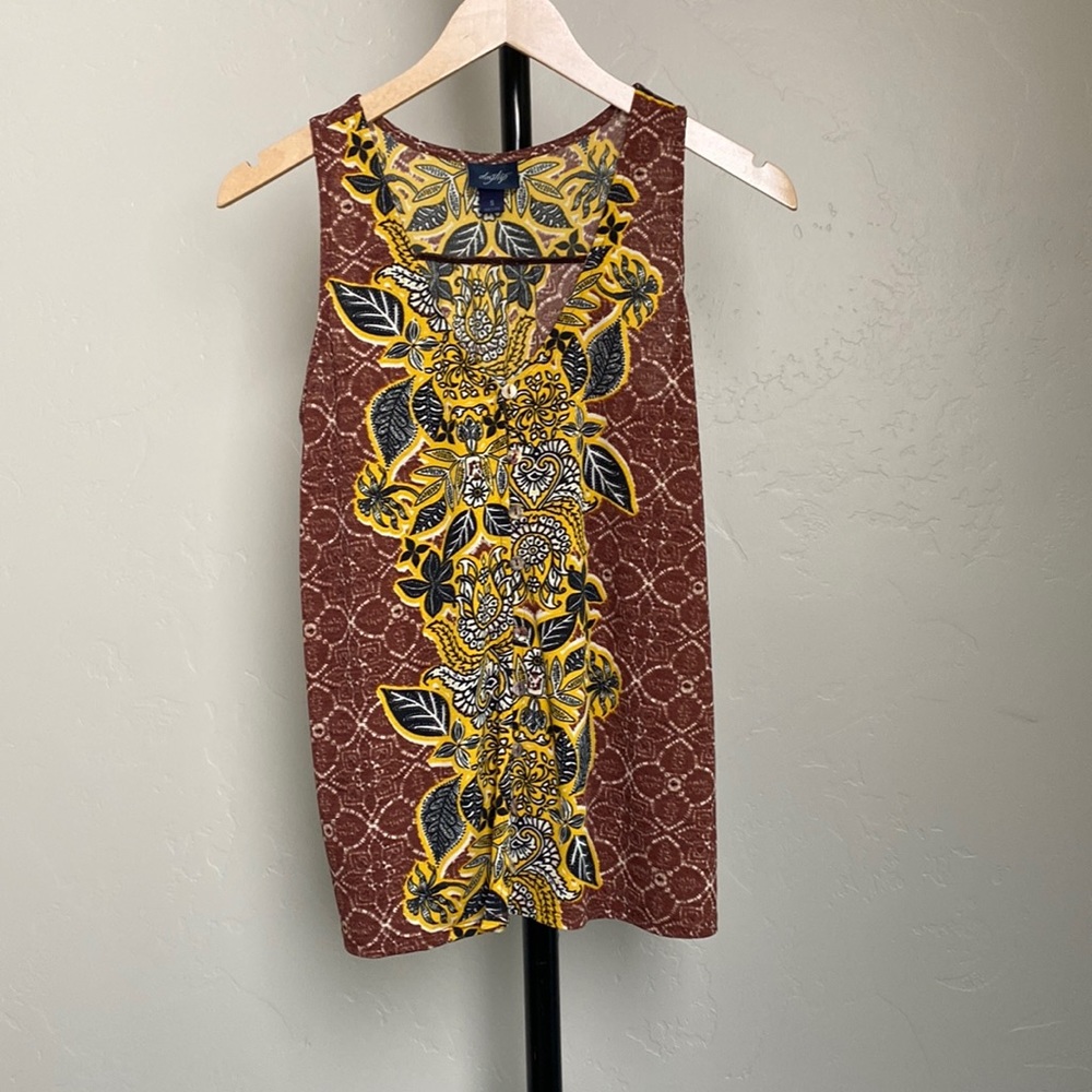 Daytrip Tank Top Size S Rust Yellow Pattern